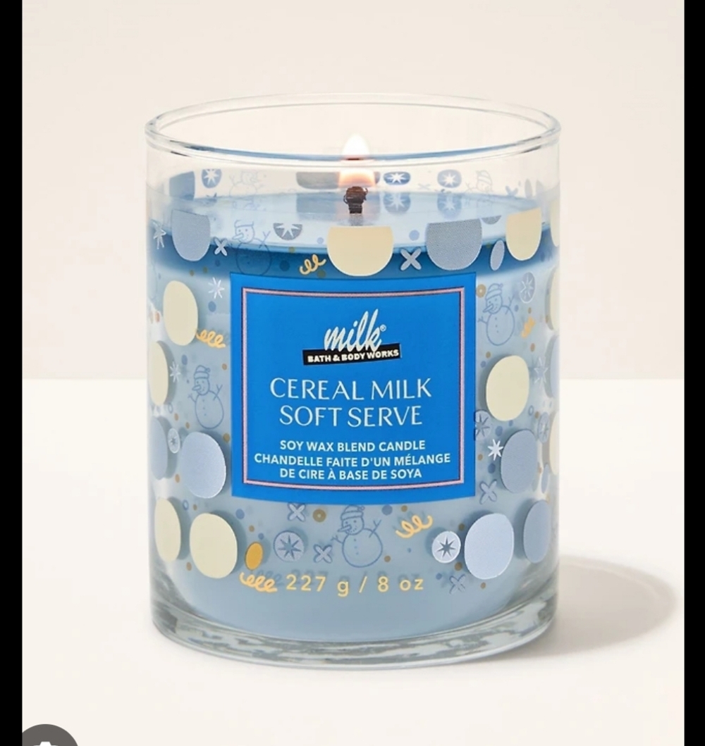 Bath & Body Works Cereal Milk Soft Serve Candle - Single Wick